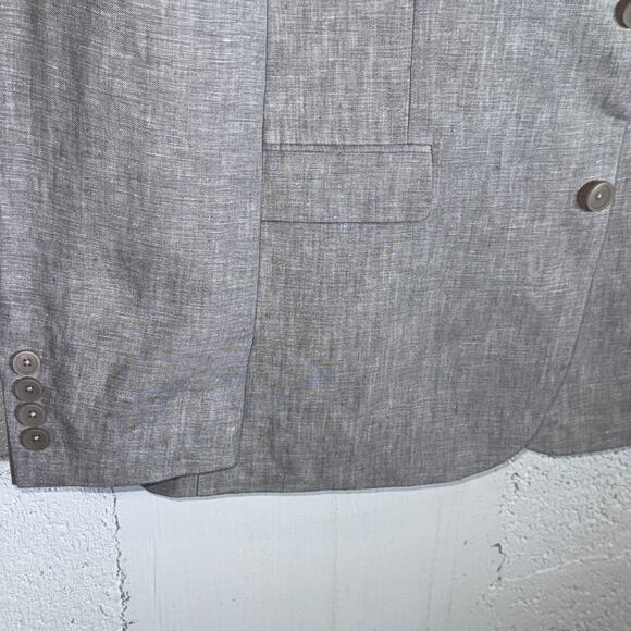 Bar III Men's Slim-Fit Chambray Linen Suit Jackets, grey 44R $360 - Picture 2 of 6
